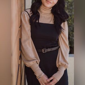 JCrew Women’s Tan Turtleneck Sweater (FLAW)- Size L